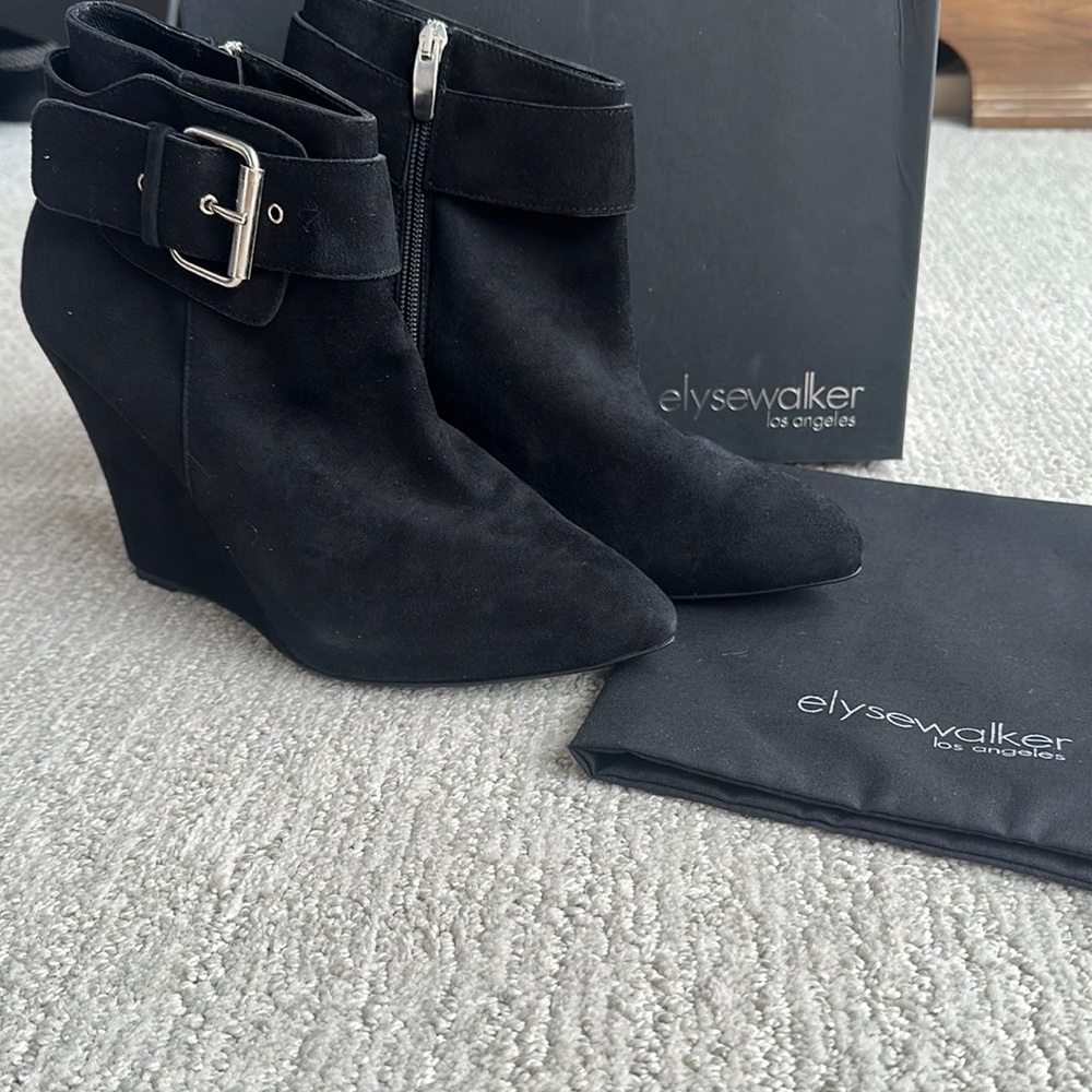 Elyse Walker Black Suede Boots